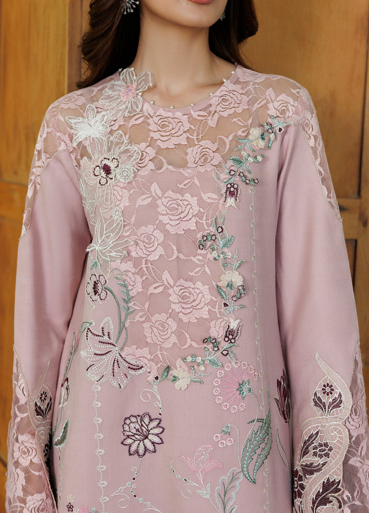 Plush Luxury by Asifa and Nabeel Unstitched Embroidered Pashmina 3 Piece Suit Winter Rose WLXU-07 - Festive Collection