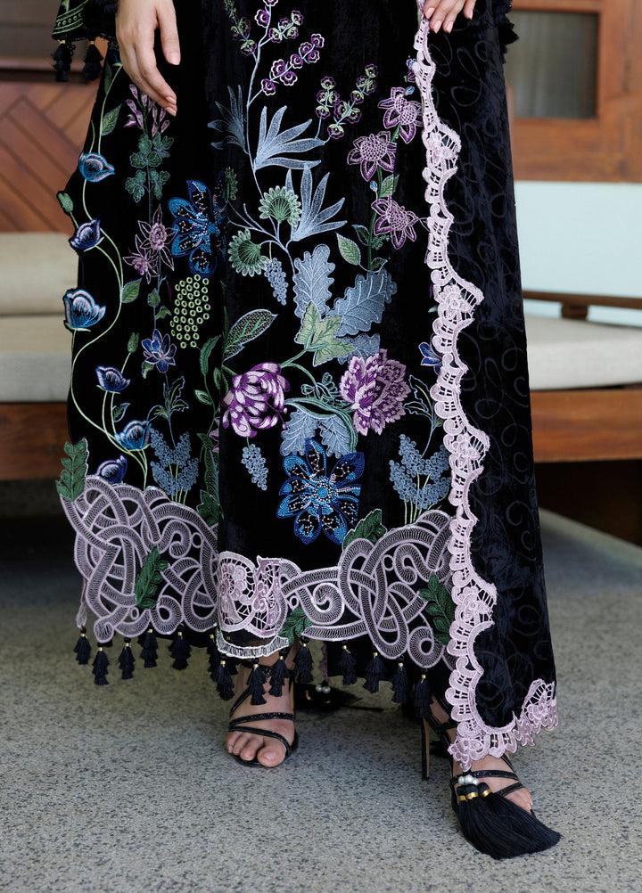 Plush Luxury by Asifa and Nabeel Unstitched Embroidered Velvet 3 Piece Suit Ivy WLXU-09 - Festive Collection