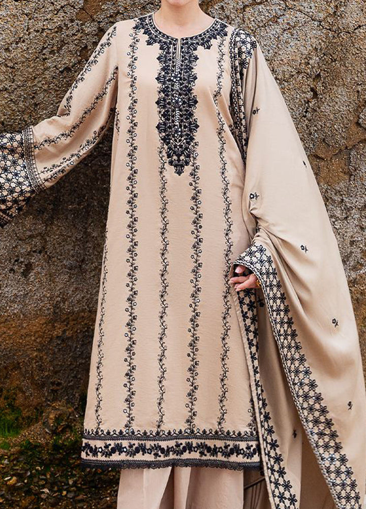 Cross Stitch Embroidered Cotton Satin Suits Unstitched 3 Piece CS25SU Woven Grace - Winter Collection