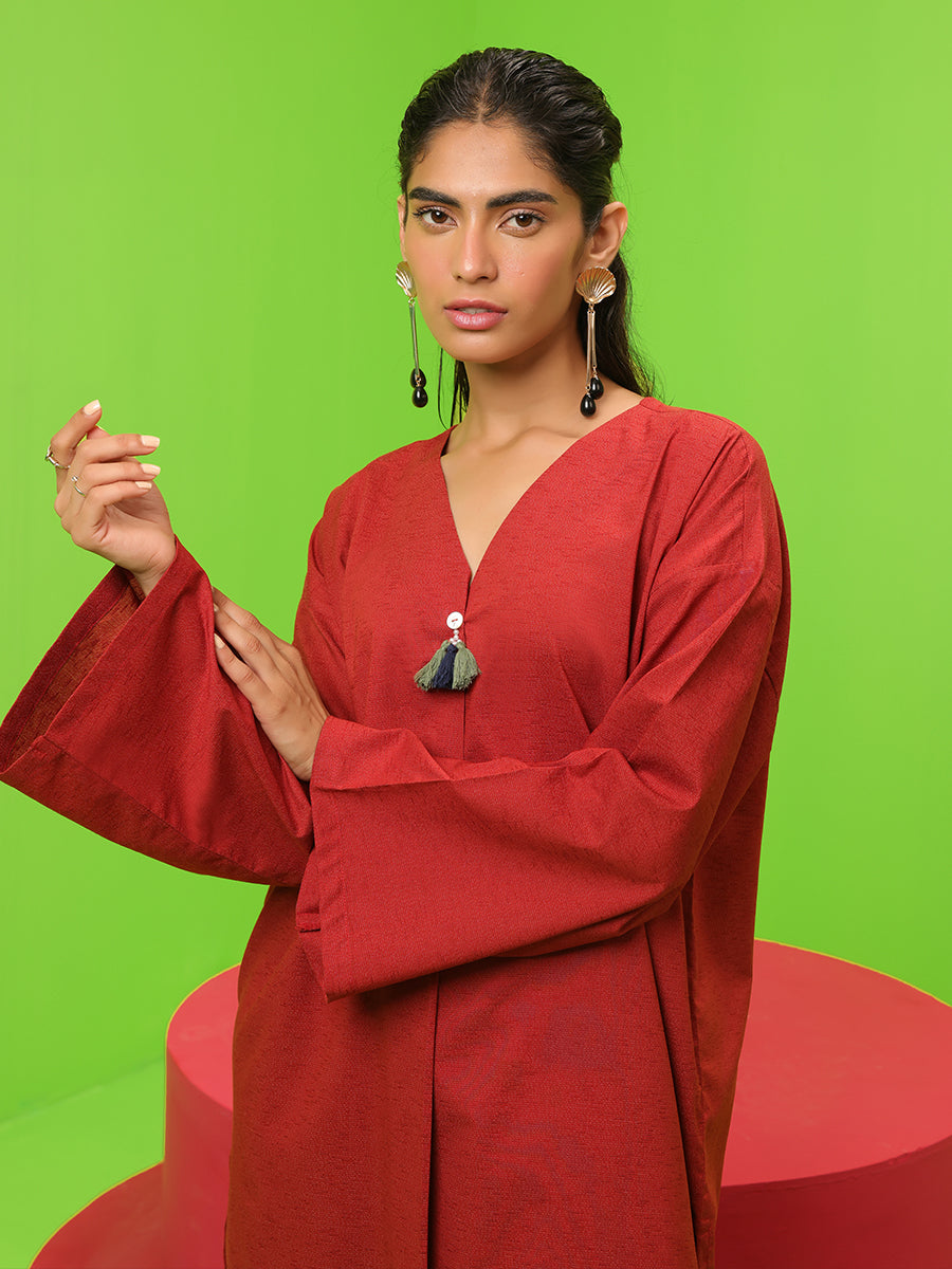 Salitex Women Embroidered Slub 2 Piece Shirt WRS2BA24AL25 - Winter Collection