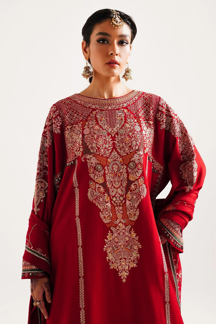 Zara Shahjahan Embroidered Twill Suits Unstitched 3 Piece ZS23WL D8 - Winter Luxury Collection