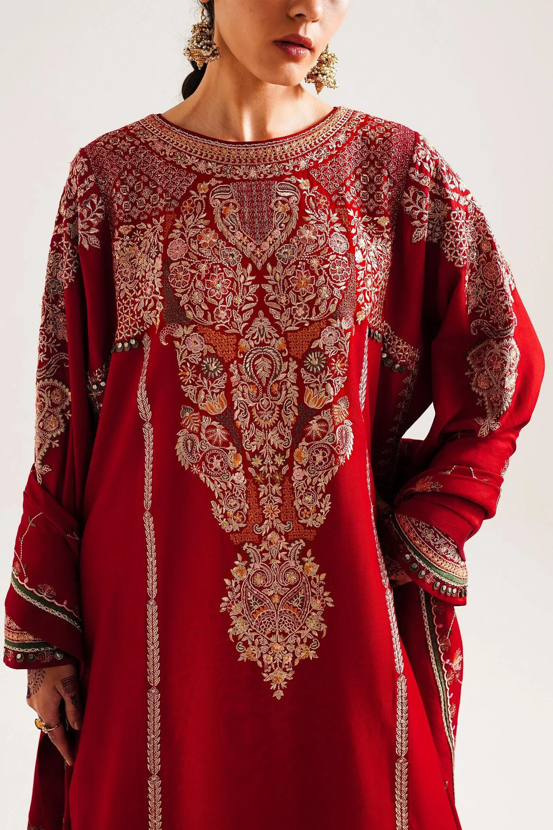 Zara Shahjahan Embroidered Twill Suits Unstitched 3 Piece ZS23WL D8 - Winter Luxury Collection