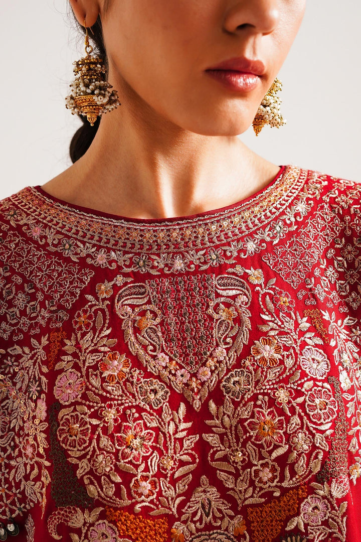 Zara Shahjahan Embroidered Twill Suits Unstitched 3 Piece ZS23WL D8 - Winter Luxury Collection