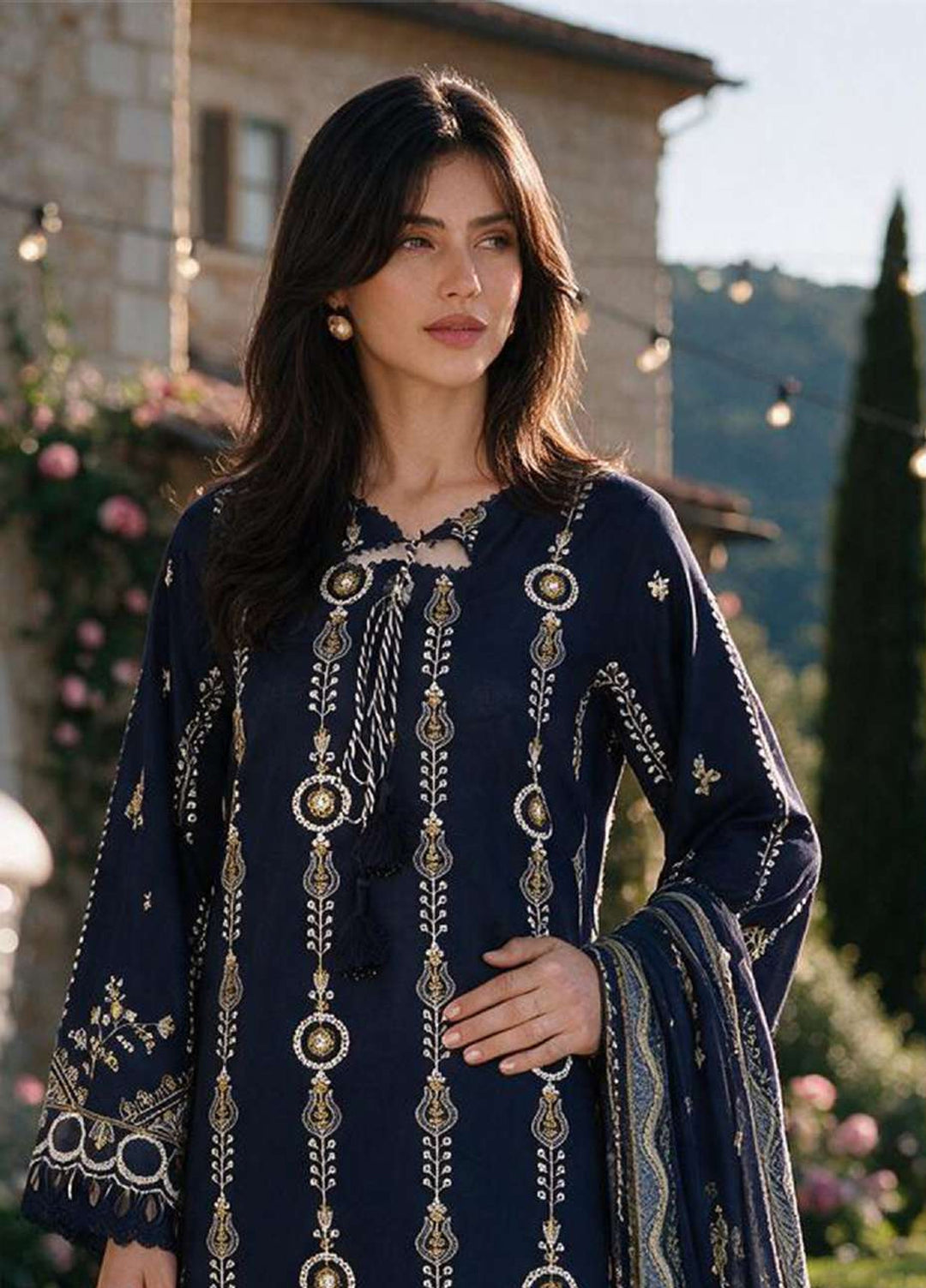 Zellbury Unstitched Embroidered Cotton 3 Piece Suit ZB26UCC WUS26E34111 - Casual Collection