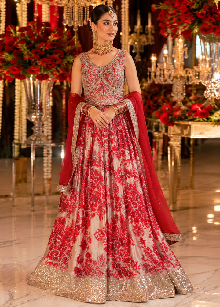 Elaya by House of Nyyra Unstitched 3 Piece Embroidered Orange and Red - Festive Collection