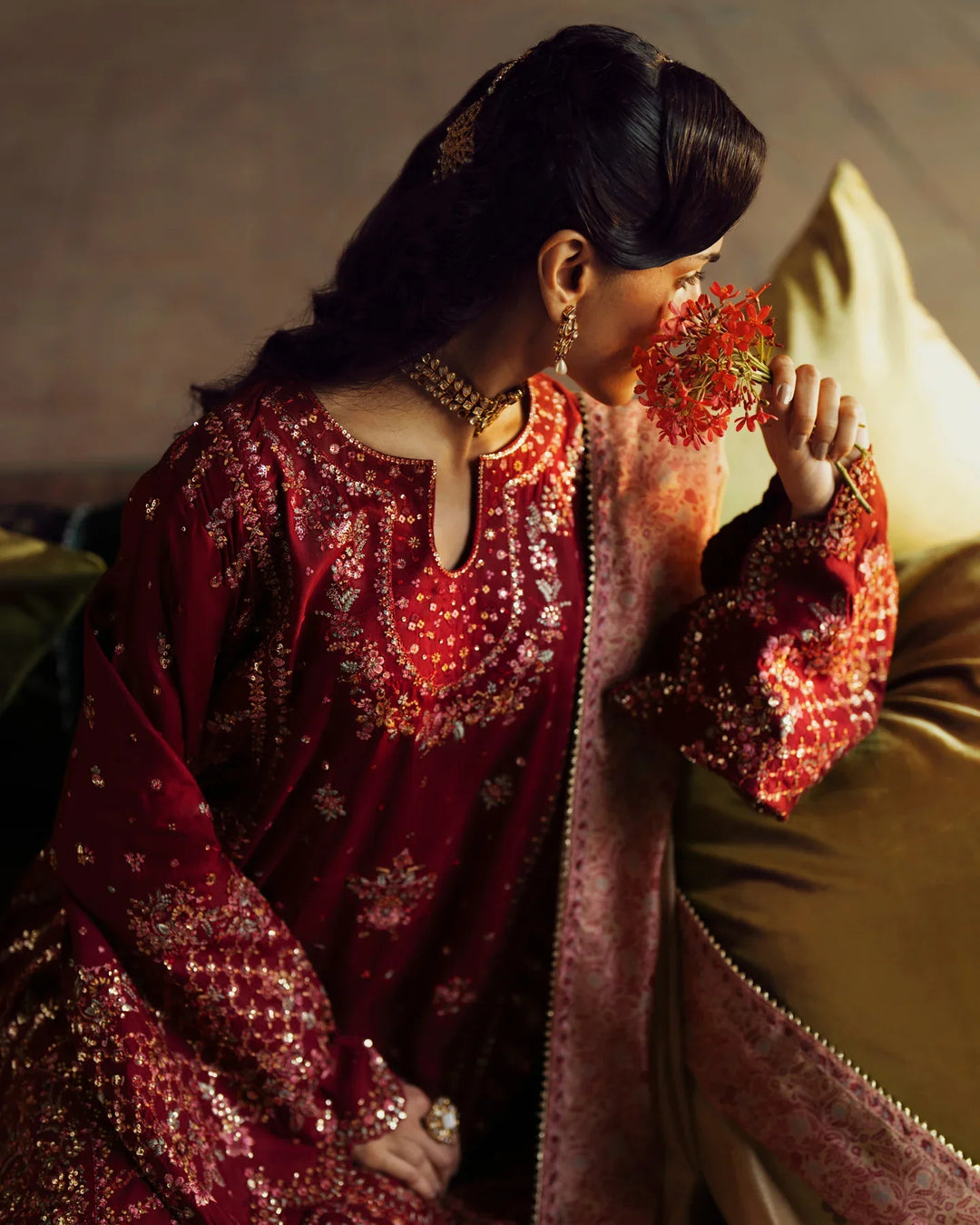 Rekha by Casualite RTW Embroidered Viscose Silk 3 Piece Suit CL26RVR Raila - Festive Collection