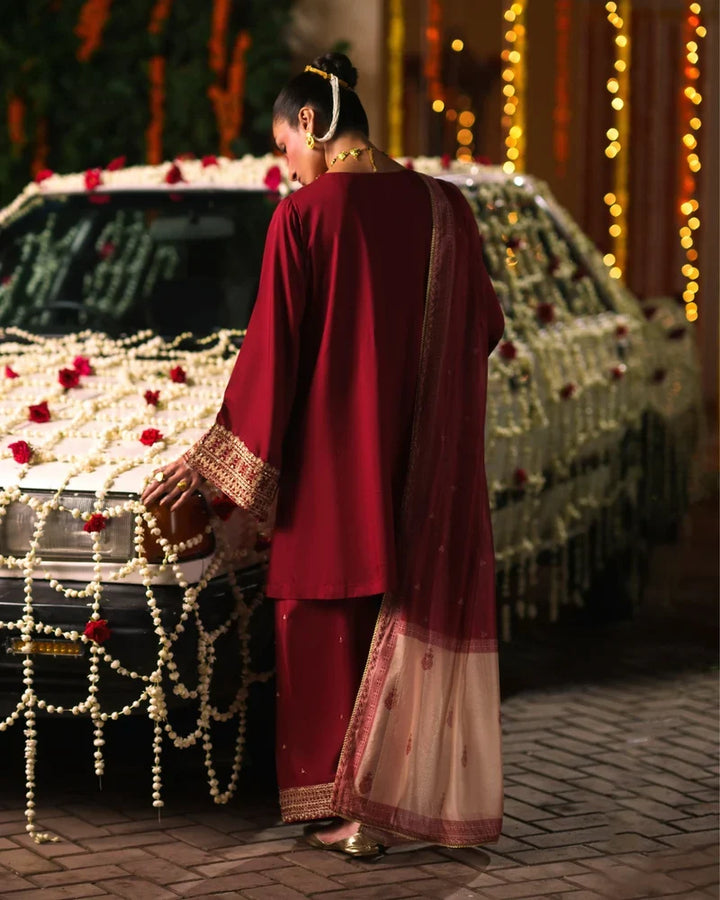Chand Bali by Casuallite RTW Embroidered Viscose Silk 3 Piece Suit CL26UCR Waqar e Surkh - Wedding Collection