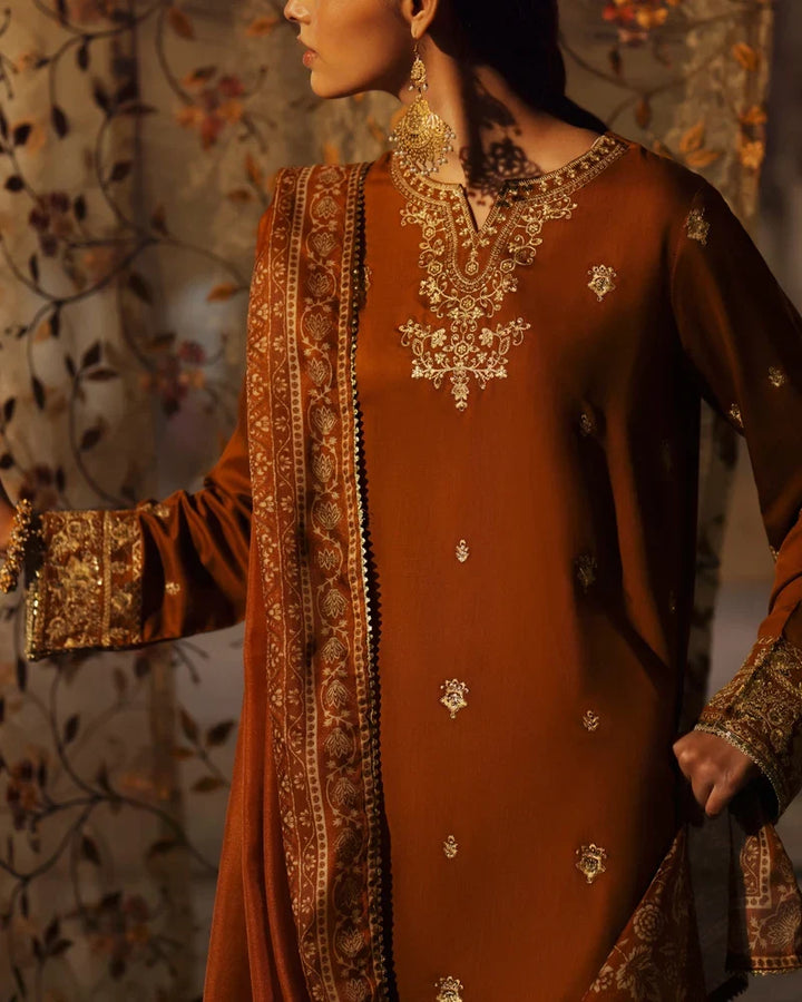Rekha by Casualite RTW Embroidered Viscose Silk 3 Piece Suit CL26RVR Oraila - Festive Collection