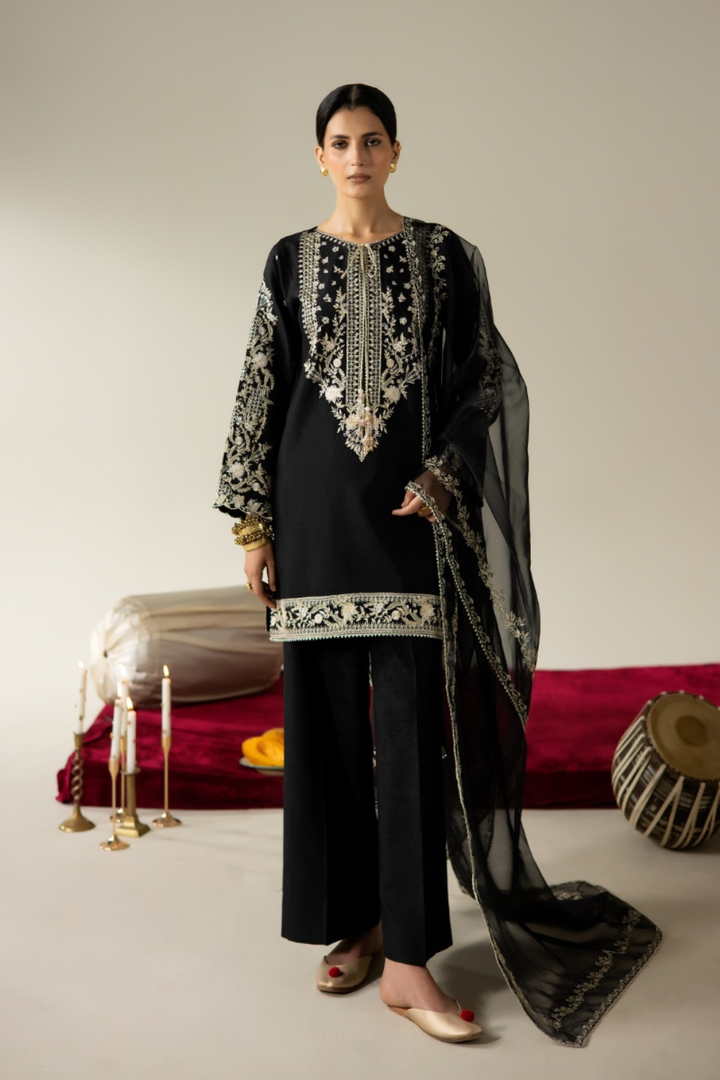 Lune Des Fleurs by Enzo RTW Embroidered Korean Silk 3 Piece Suit MAVROS Festive Collection