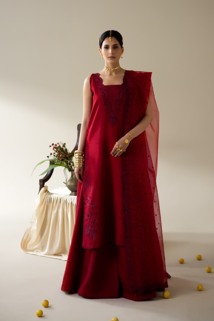 Lune Des Fleurs by Enzo RTW Embroidered Korean Silk 3 Piece Suit INES Festive Collection