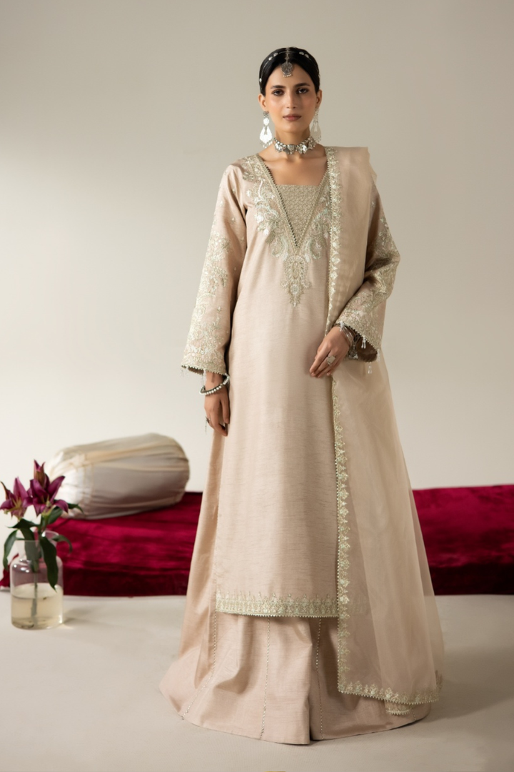 Lune Des Fleurs by Enzo RTW Embroidered Korean Silk 3 Piece Suit REINA Festive Collection