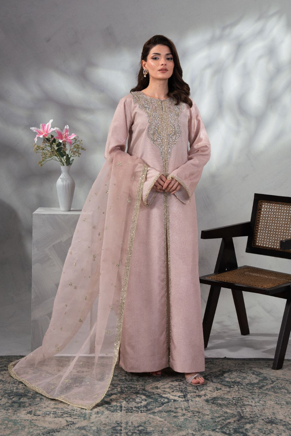 Soiree by Enzo Women RTW Hand work Silk 3 Piece Suit PLUSH PERLE Festive Collection
