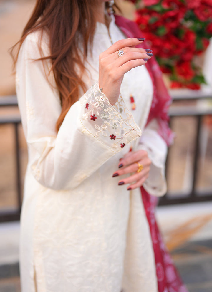 Noorkari by Ishq e Rang RTW Embroidered Lawn 3 Piece Suit Classic Off-White Casual Collection