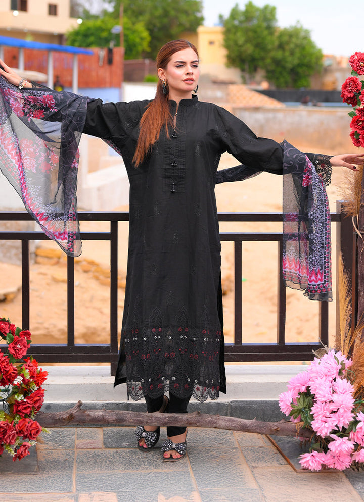 Noorkari by Ishq e Rang RTW Embroidered Lawn 3 Piece Suit Classic Black Casual Collection
