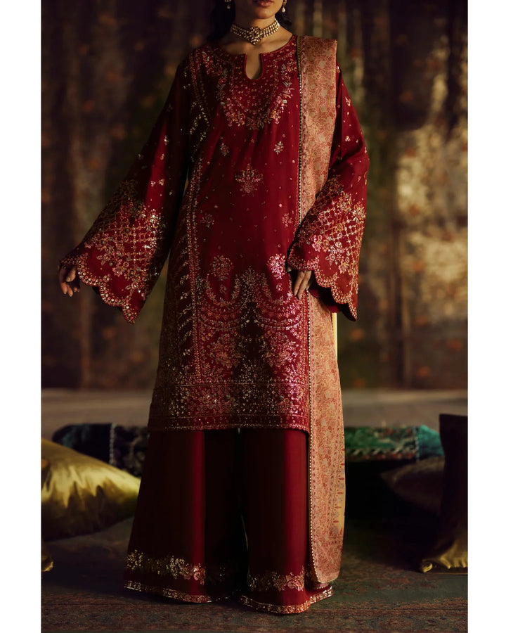Rekha by Casualite RTW Embroidered Viscose Silk 3 Piece Suit CL26RVR Raila - Festive Collection