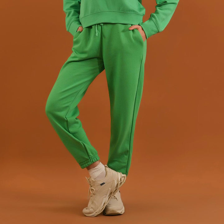 Dhaga Women Western Solids 1 Piece fleece Green Jogger Pant DJP1001 - Summer Collection
