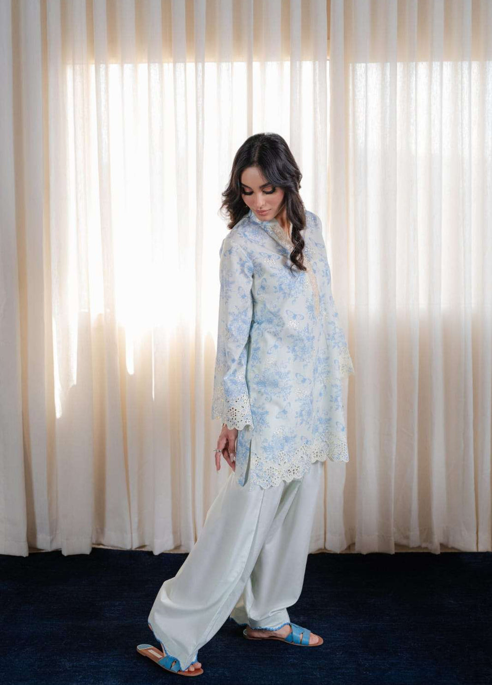 Laaleh Women RTW Embroidered Cotton 2 Piece Suit LAH26PC Azure Whisper - Casual Collection