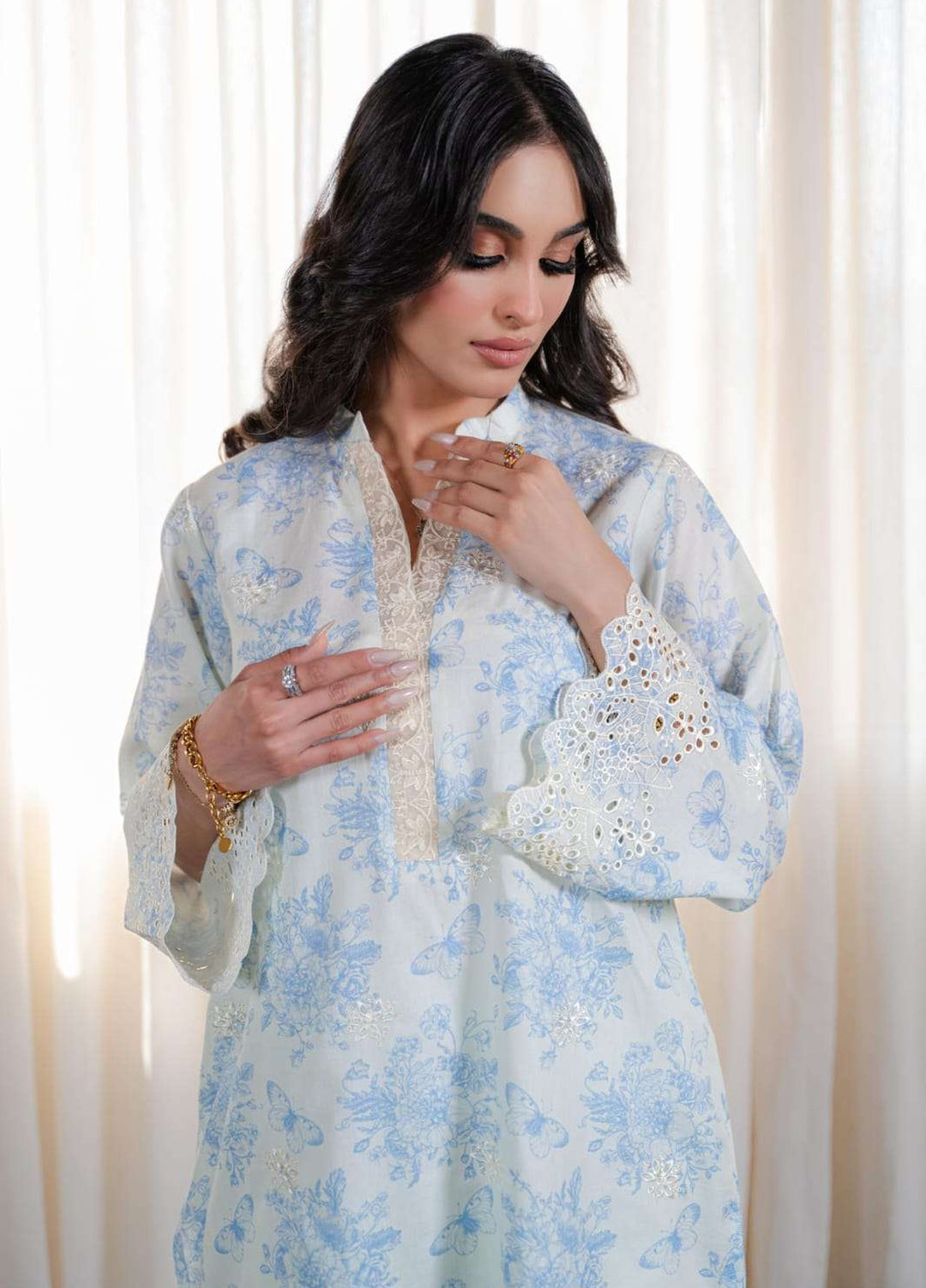 Laaleh Women RTW Embroidered Cotton 2 Piece Suit LAH26PC Azure Whisper - Casual Collection