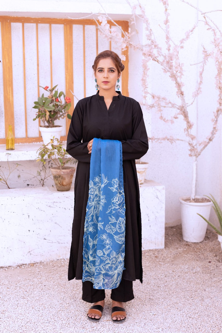 Dhaga Women Scarve Printed Crinkle Silk 1 Piece Dreamy Garden - Summer Collection