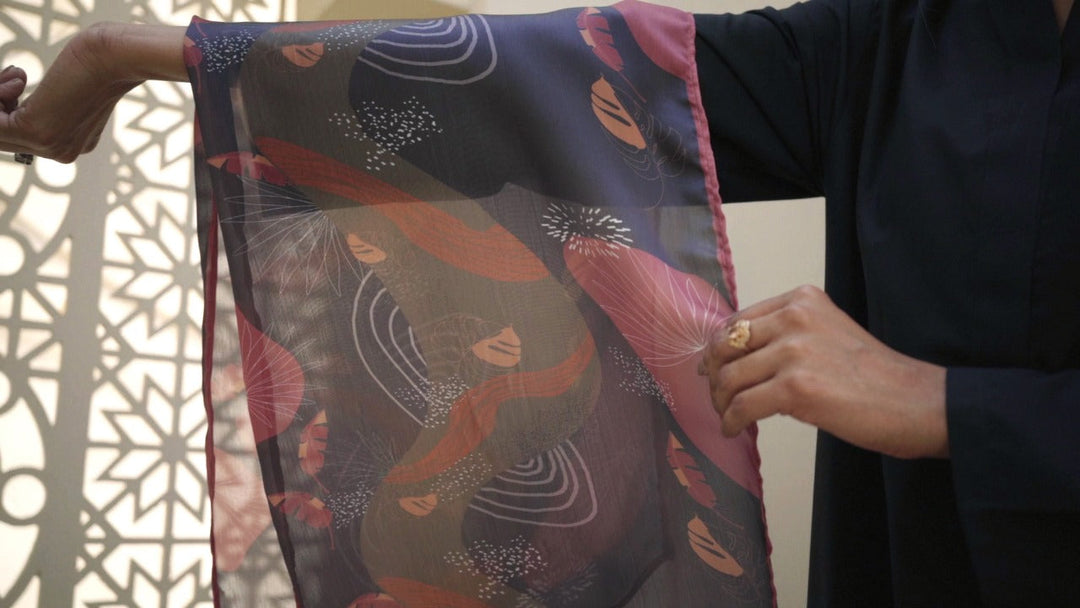 Dhaga Women Scarve Printed Crinkle Silk 1 Piece Botanical - Summer Collection