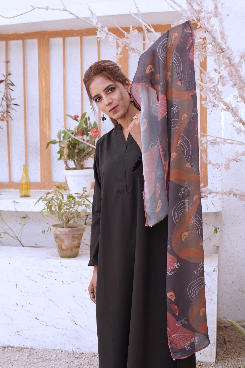 Dhaga Women Scarve Printed Crinkle Silk 1 Piece Botanical - Summer Collection