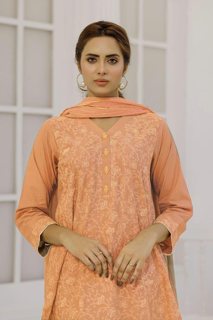 Senorita Women RTW Women Solids Mix Casual Plus 3 Piece Suit Plain Cotton LBD-03091 - Summer Collection