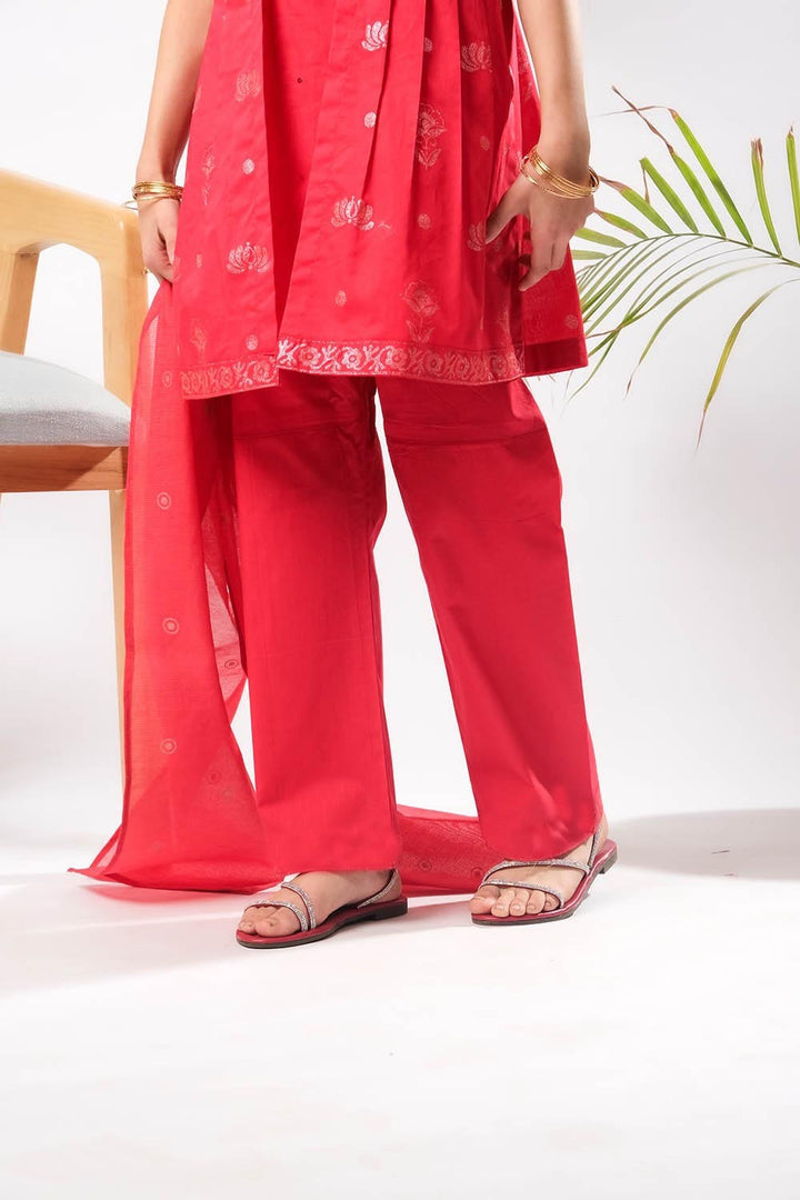 Senorita Girls RTW Solids Cotton 3 Piece Suit KBD-03389 Eid Collection