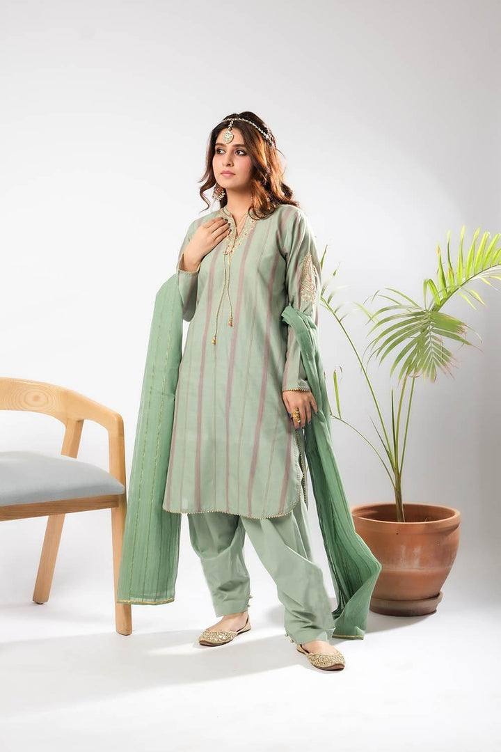 Senorita Women RTW Solids Dobby Cotton 3 Piece Suit LBD-03404 Eid Collection