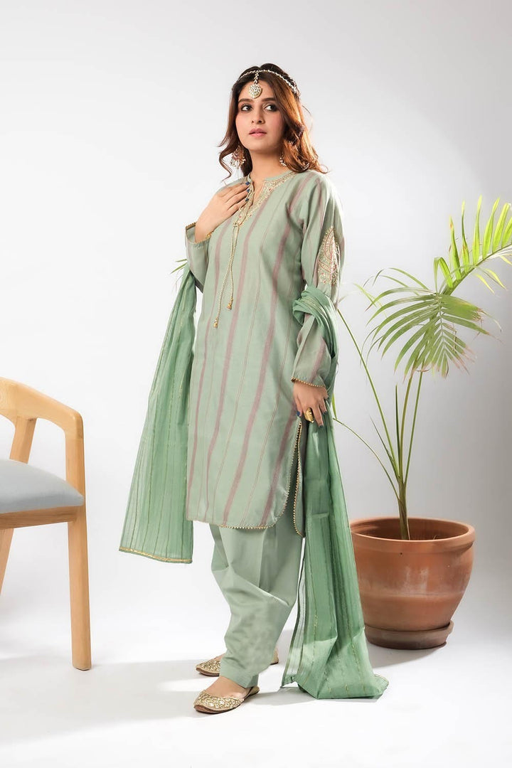 Senorita Women RTW Solids Dobby Cotton 3 Piece Suit LBD-03404 Eid Collection