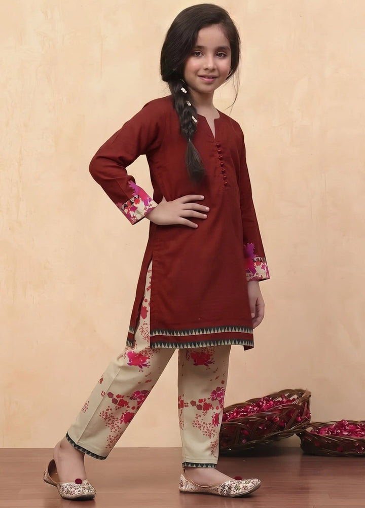 Everyday Edit by Style Up Girls RTW Printed Poly Lawn 2 Piece Suit Ruby Radiance - Casual Collection