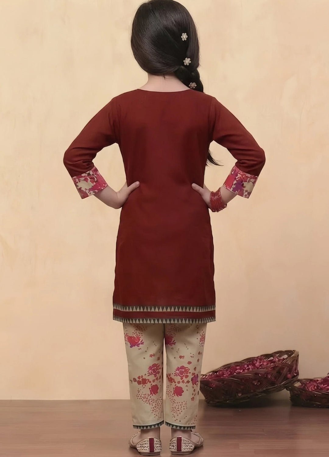 Everyday Edit by Style Up Girls RTW Printed Poly Lawn 2 Piece Suit Ruby Radiance - Casual Collection