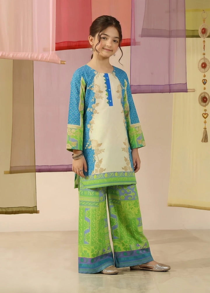 Everyday Edit by Style Up Girls RTW Printed Poly Lawn 2 Piece Suit Mini Aqua - Casual Collection