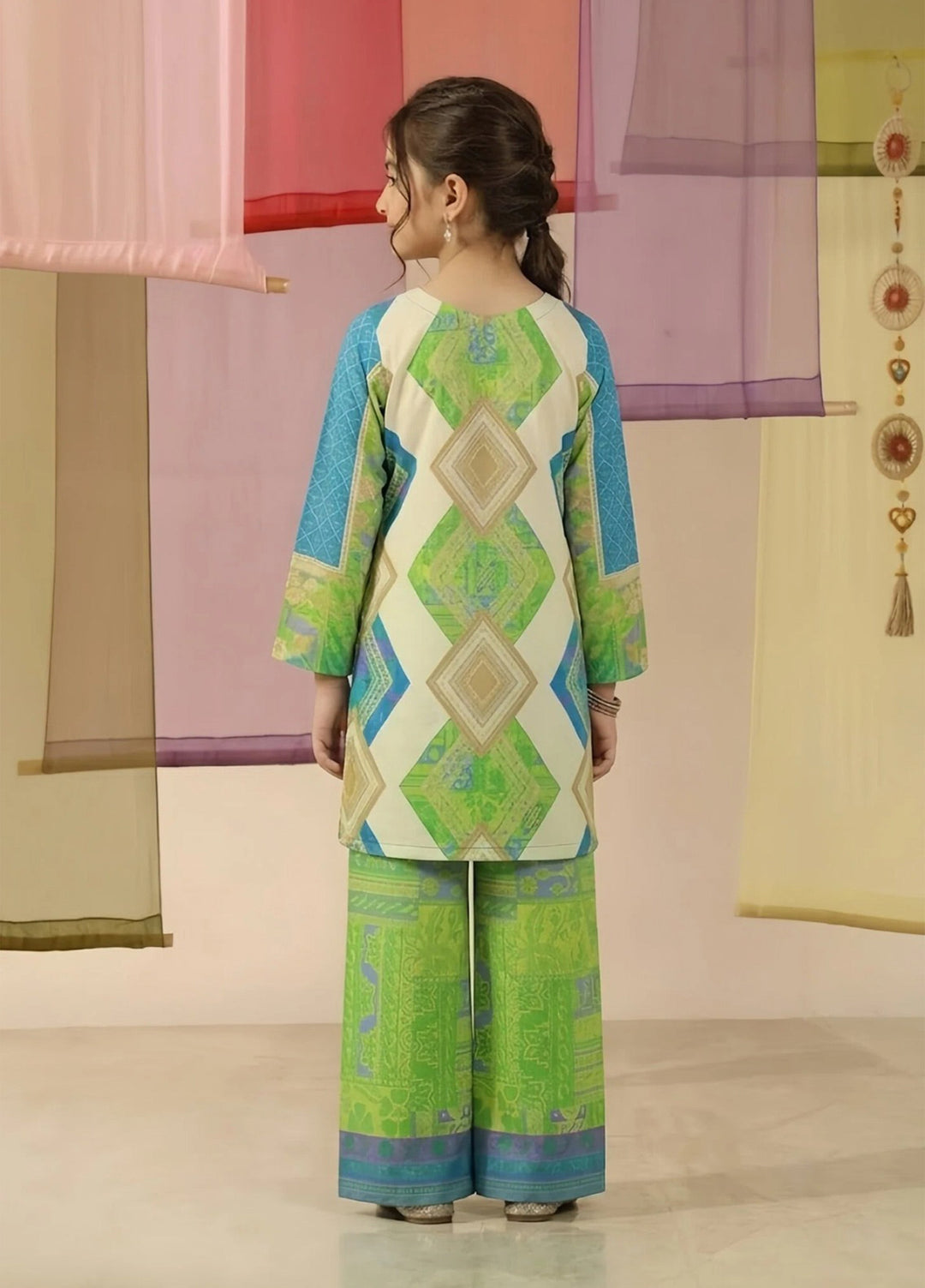 Everyday Edit by Style Up Girls RTW Printed Poly Lawn 2 Piece Suit Mini Aqua - Casual Collection