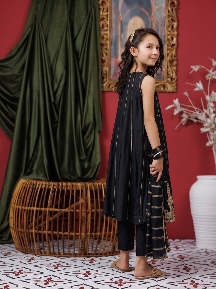 Senorita Kids RTW Hand work Viscose Raw Silk 3 Piece Suit KDD-03157 Festive Collection