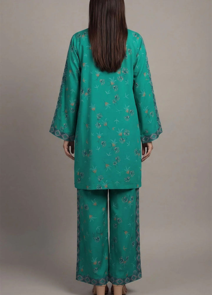 Saba Sumaiya Women RTW Printed Cotton Lawn 2 Piece Suit SS-78661 Turquoise Leaves - Casual Collection