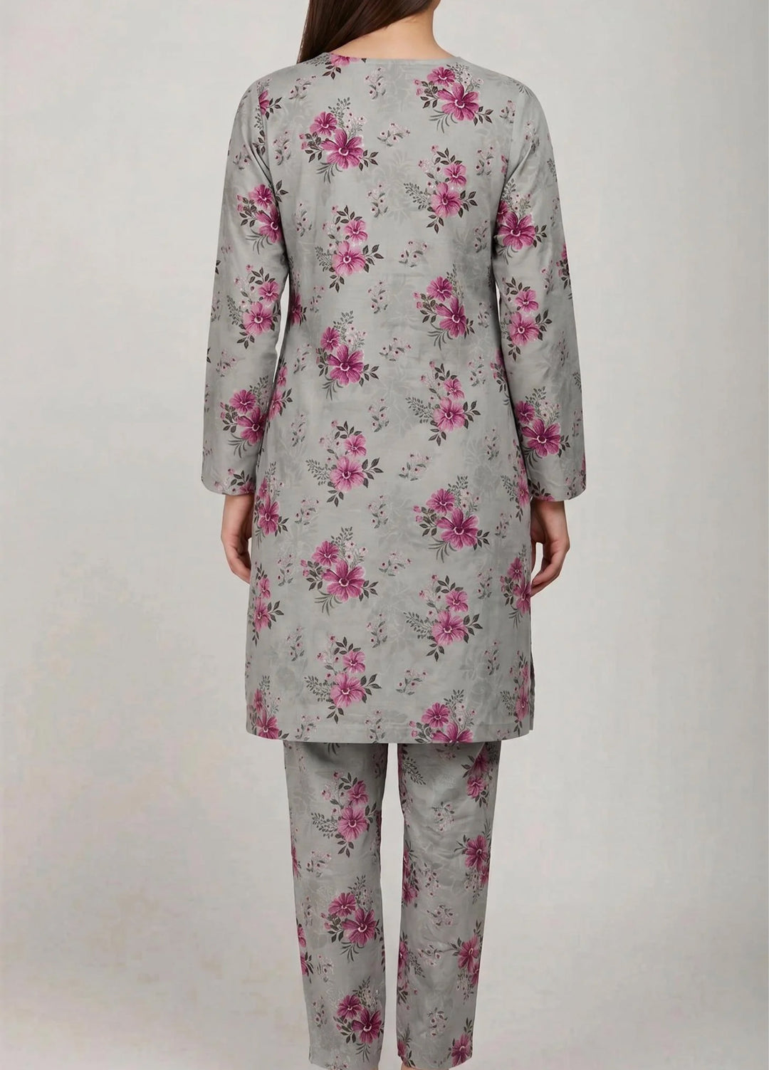 Saba Sumaiya Women RTW Printed Cotton Lawn 2 Piece Suit SS-78660 Grey Floral - Casual Collection