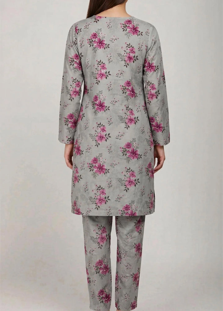 Saba Sumaiya Women RTW Printed Cotton Lawn 2 Piece Suit SS-78660 Grey Floral - Casual Collection
