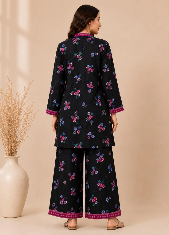 Saba Sumaiya Women RTW Printed Cotton Lawn 2 Piece Suit SS-78664 Black Floral - Casual Collection