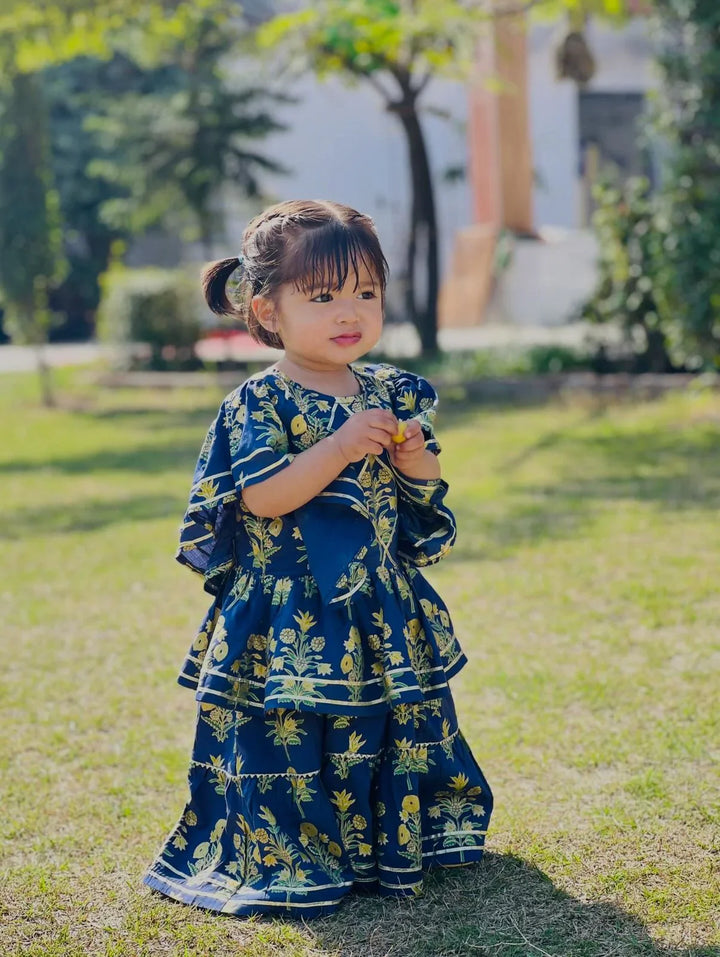 Urban Cut Girls RTW Solids Lawn Co-Ord Sets Suit Navy Blue Casual Collection