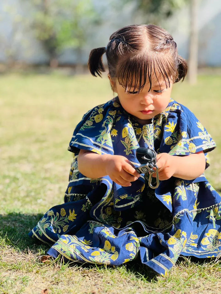 Urban Cut Girls RTW Solids Lawn Co-Ord Sets Suit Navy Blue Casual Collection