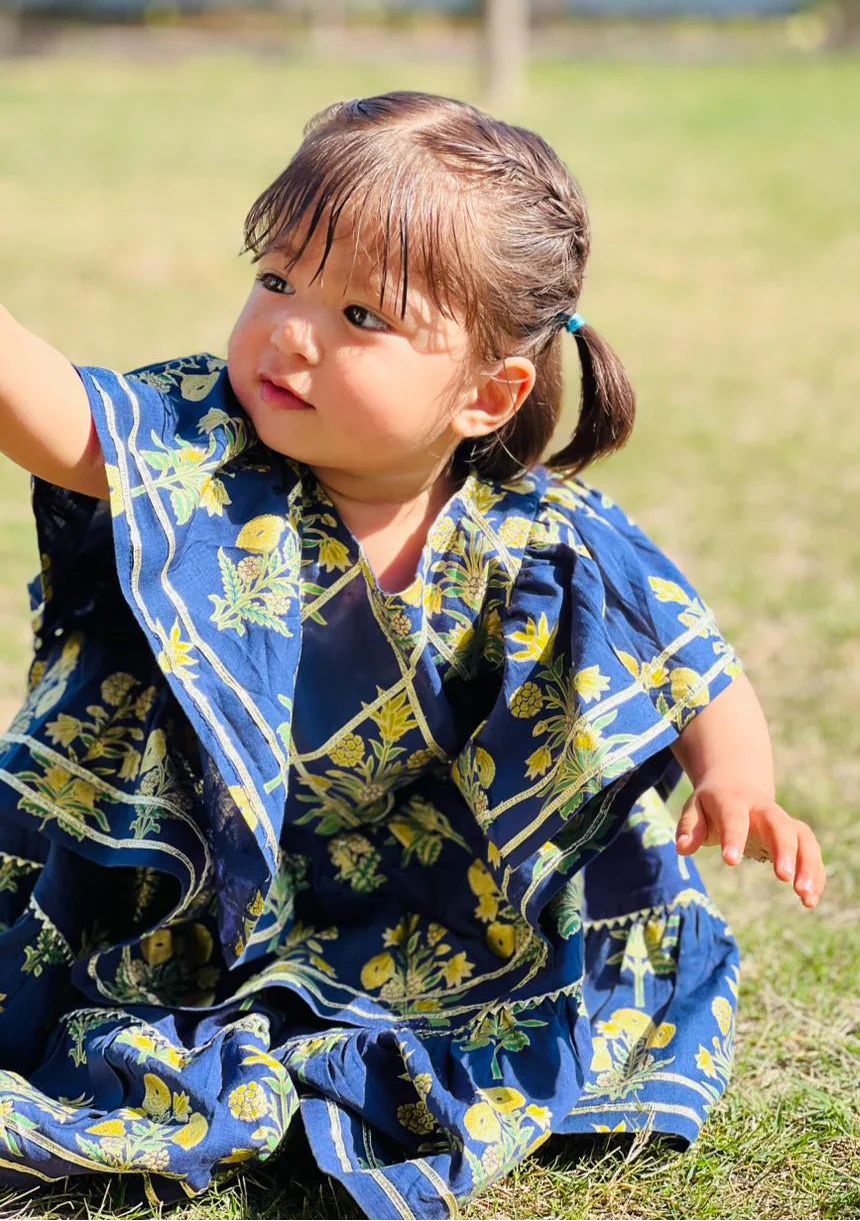 Urban Cut Girls RTW Solids Lawn Co-Ord Sets Suit Navy Blue Casual Collection