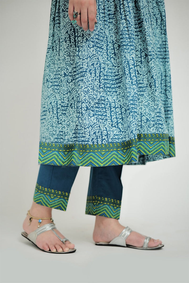 Senorita Women RTW Women Turquoise Blue and Multicolor Casual 3 Piece Suit Cotton Lawn Printed LAD-02687 - Summer Collection
