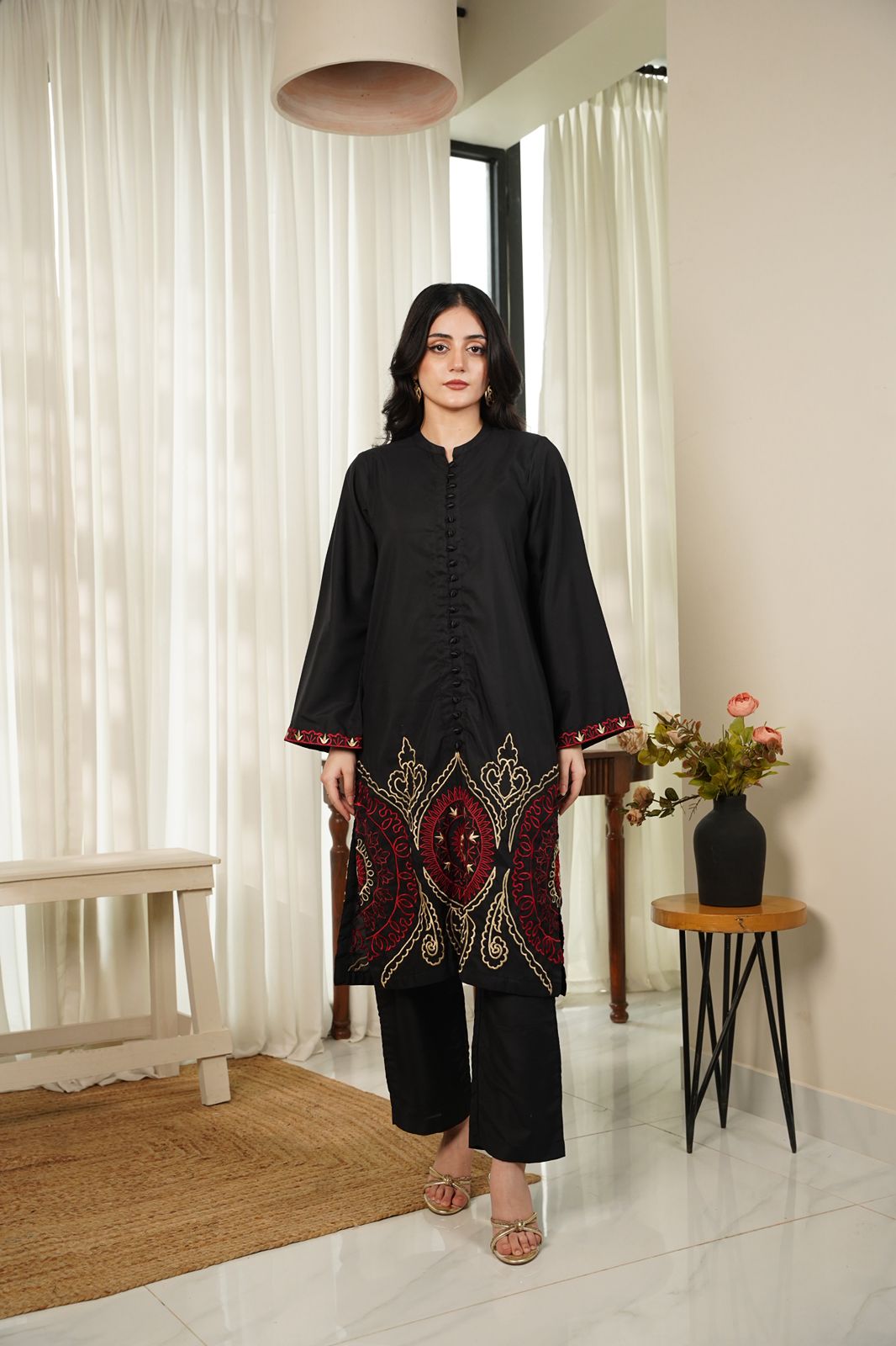 Dhaga Women Pret Embroidered 2 Piece Premium Cotton Moon Shadow SS25DSE103 - Summer Collection