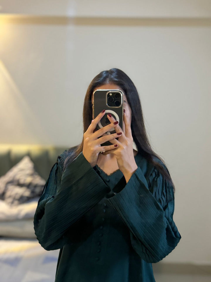 Silcot Women Pret Solids Linen 2 Piece Suit Timeless Emerald - Summer Collection