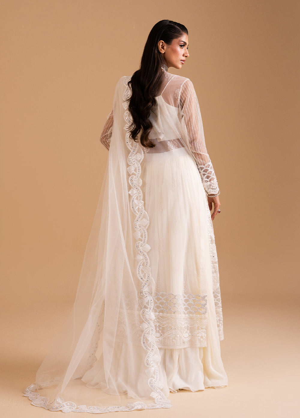 Afsanay by Zariya Luxury Embroidered Unstitched Chiffon 3 Piece Suits ZRY25LF D1 ZB50033 - Festive Collection