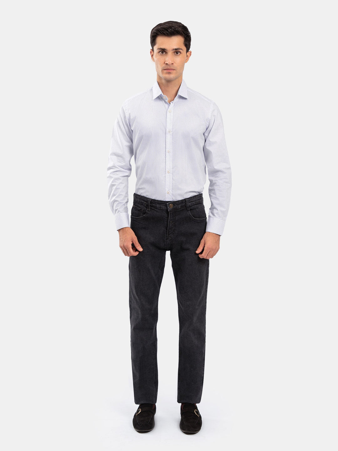 Brumano Mens RTW Solids Cotton Shirt Suit White Fine Winter Collection