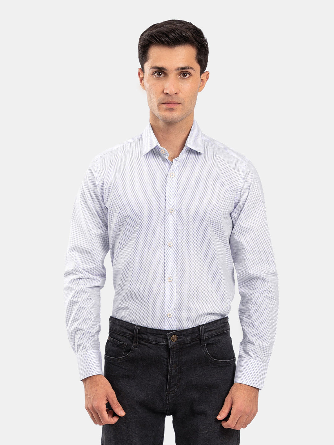 Brumano Mens RTW Solids Cotton Shirt Suit White Fine Winter Collection