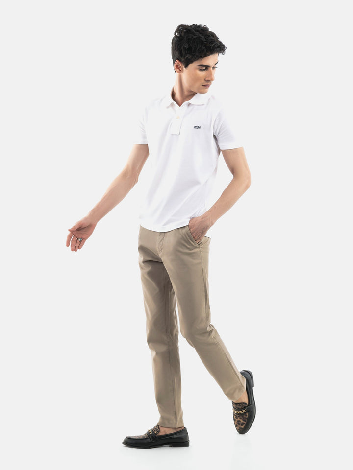Brumano  Solids Cotton Polo White Basic Pique Polo Shirt