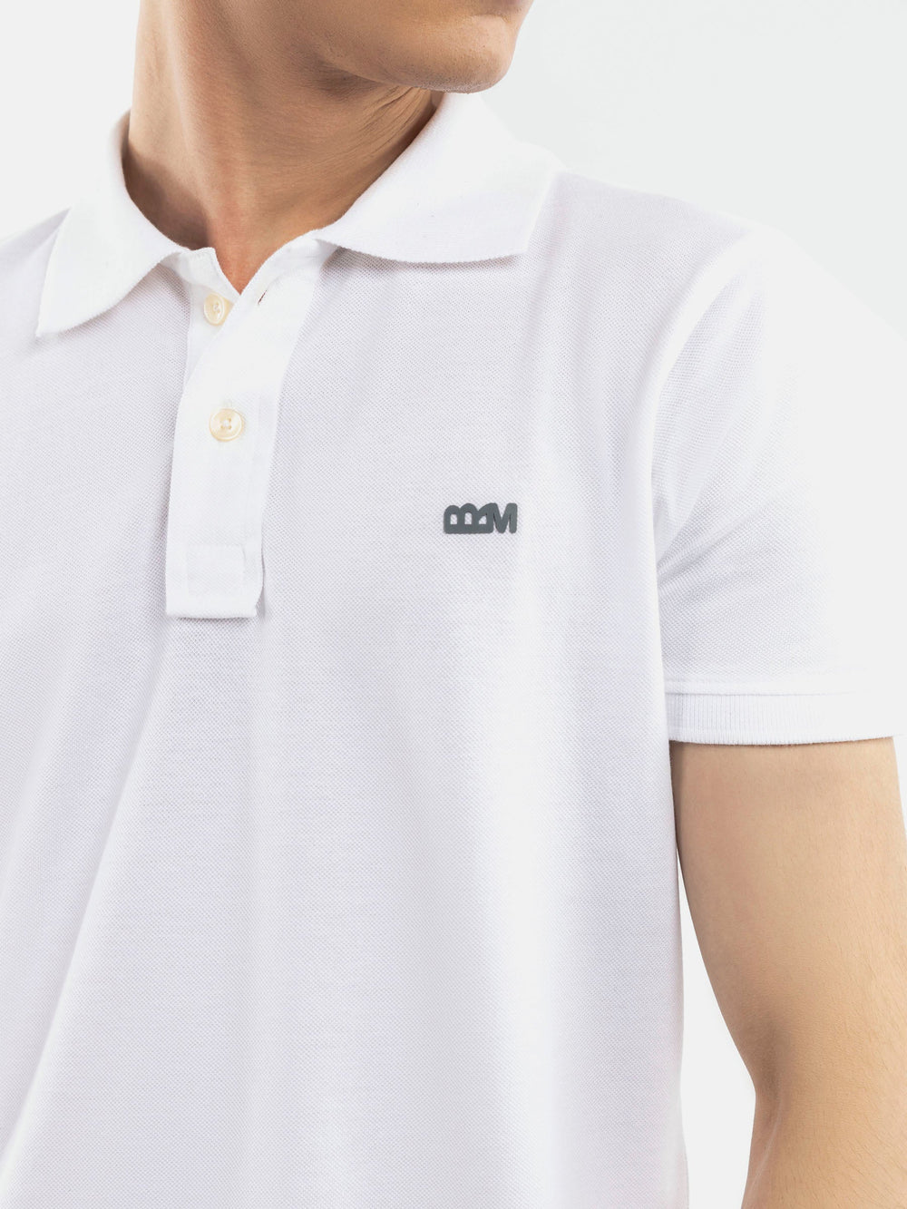 Brumano  Solids Cotton Polo White Basic Pique Polo Shirt
