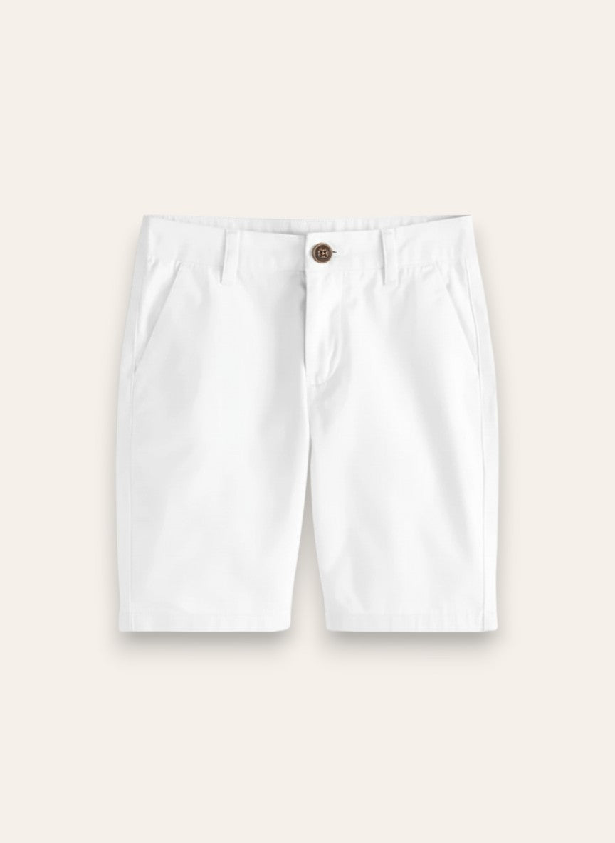 Ixample Boys RTW Solids Cotton Twill 1 Piece White Chino Shorts - Casual Collection